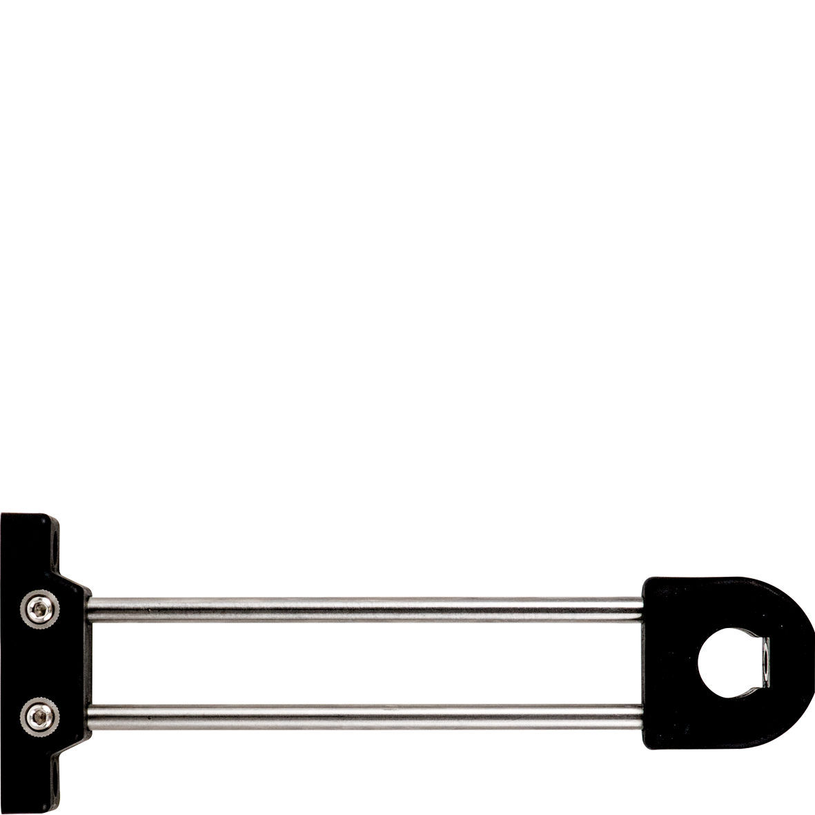 Rohrhalter PA66/VA schwarz L200 mm mit Ring, Stange, Flansch und befestigung