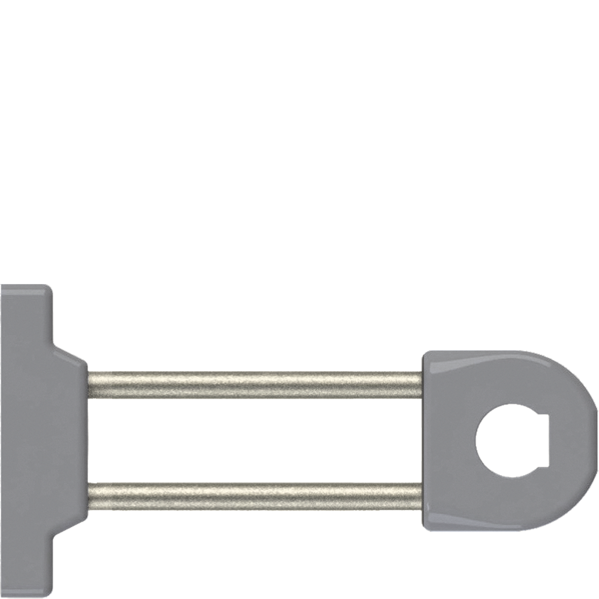 Rohrhalter PA66/VA grau L120 mm mit Ring, Stange, Flansch und befestigung