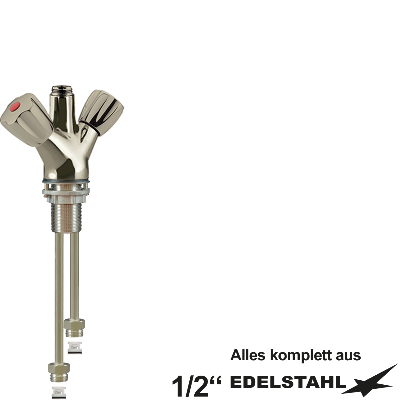 classic Einlochbatterie-Körper V2A 1/2" mit RV