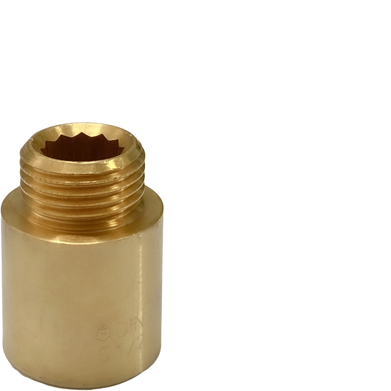 Verlängerung Innen-Sechskant 1/2" x 25 mm IG x AG DN15 Messing roh