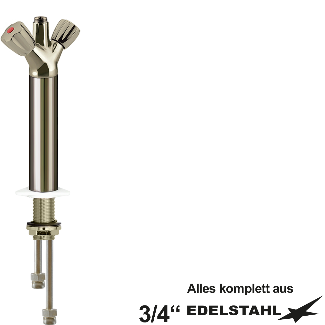 classic Säulenbatterie-Körper V2A 1/2" mit RV