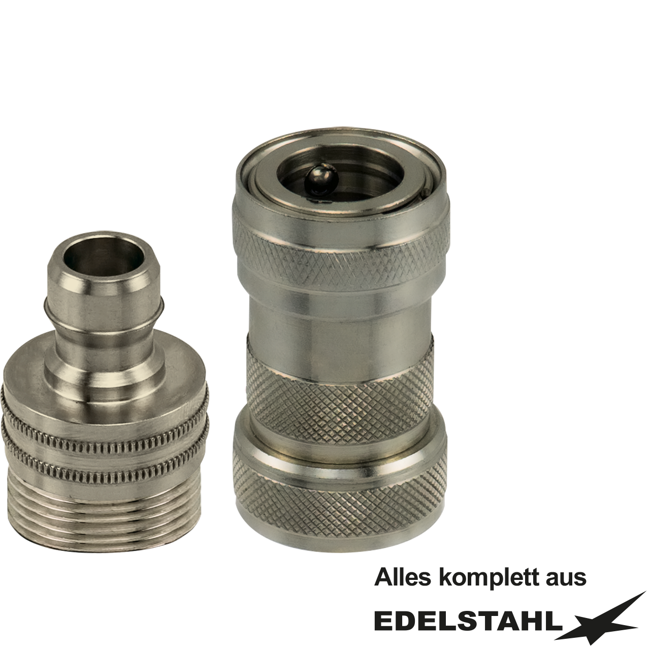 Kupplungsstecker 3/4" AG und Kupplungsdose 3/4" IG selbstschließend