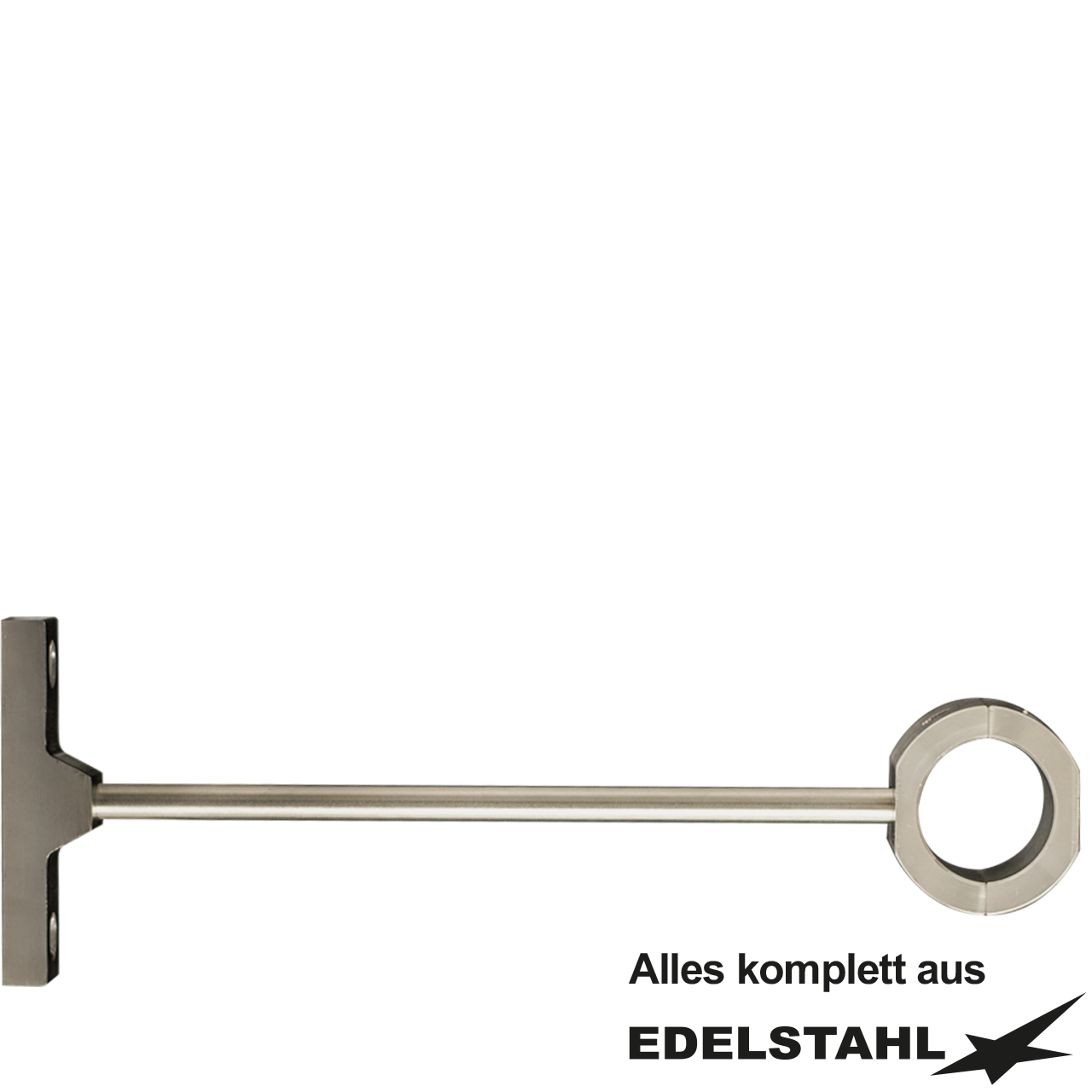 Rohrhalter für Rohr 2-tlg Ø30 aus Edelstahl L 200 mm