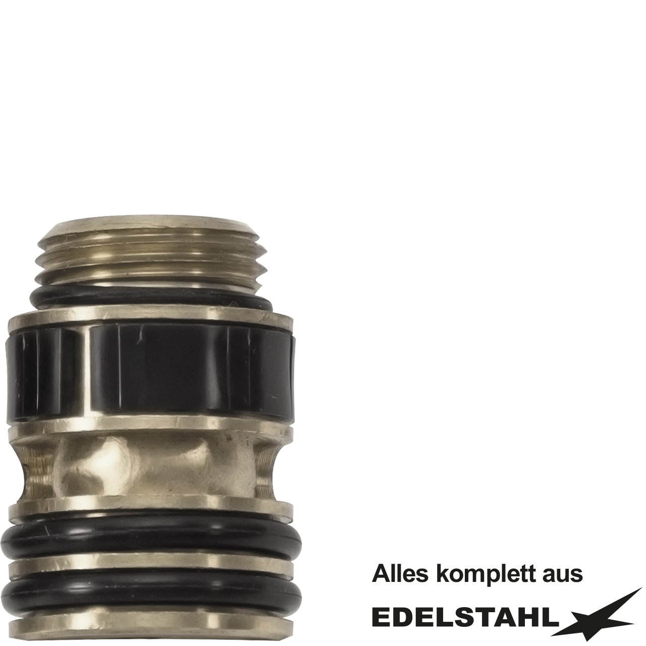 Aufnahmenippel zu Auslauf X34. - A,C,K,M 180° Ø20,3 x 3/8" AG mit Gleitring und O-Ringe - V2A