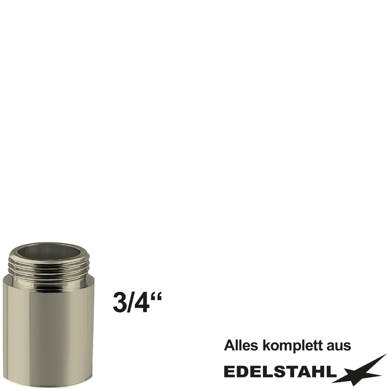 Auslauf-Gelenk-Adapter 3/4" IG x AG V2A