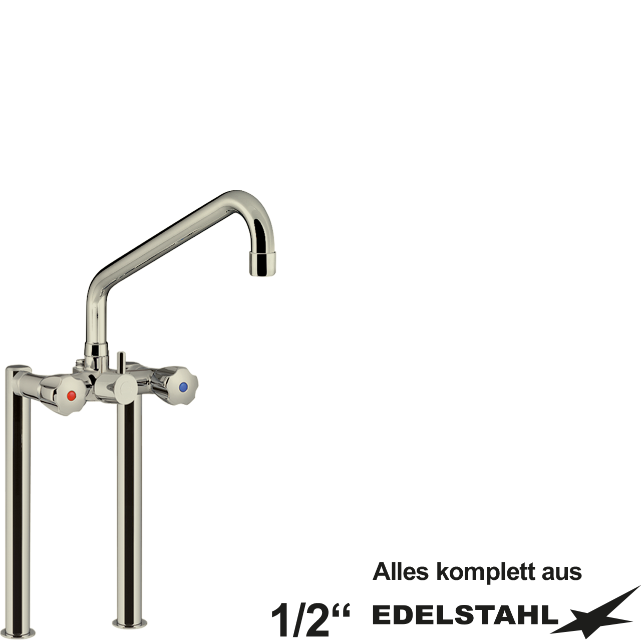 vaxia Zweiloch-Standbatterie 1/2" Abgang 1/2" AG