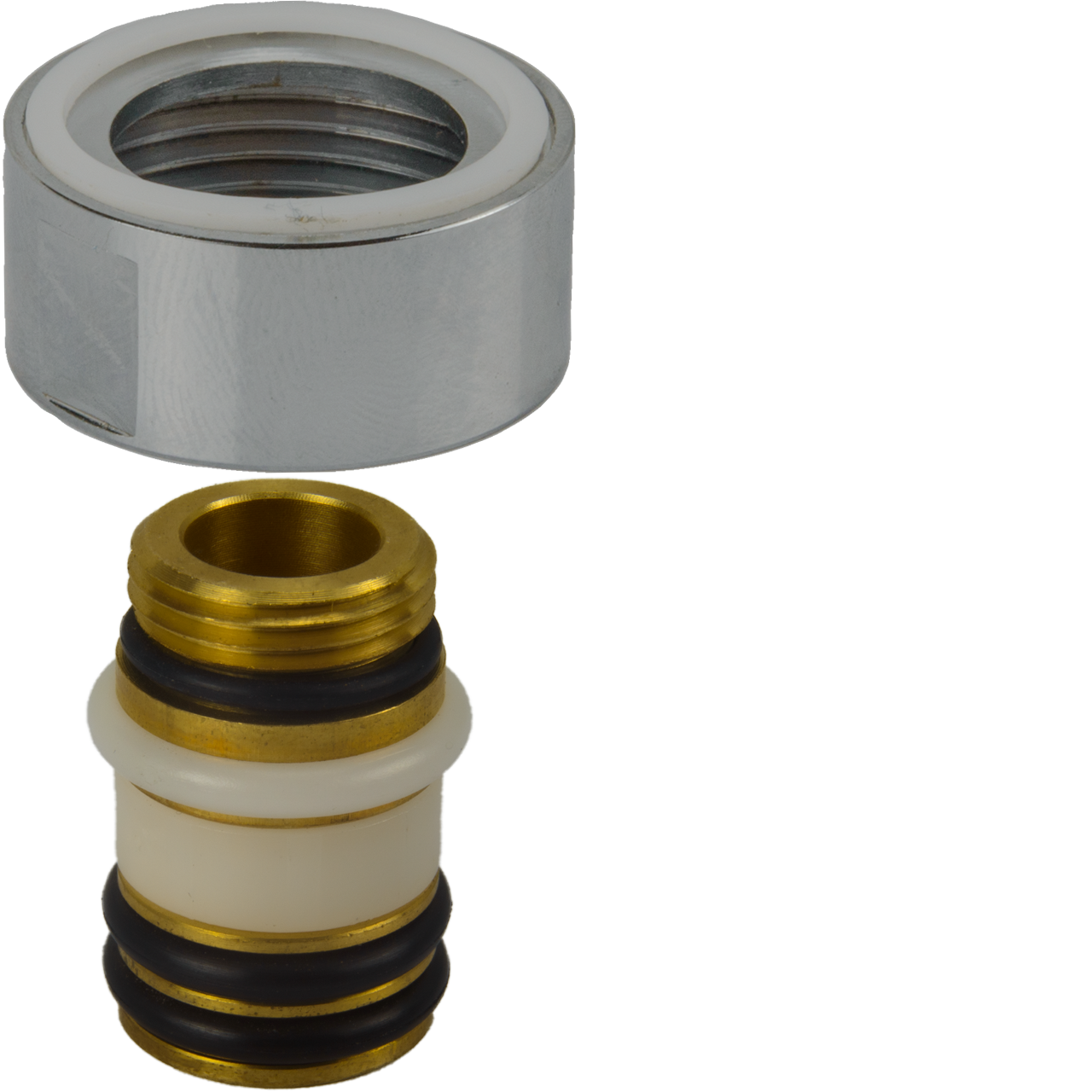 Nippel Ø18 x 3/4" ÜM m. O-Ringe, Gleitring, Sprengring