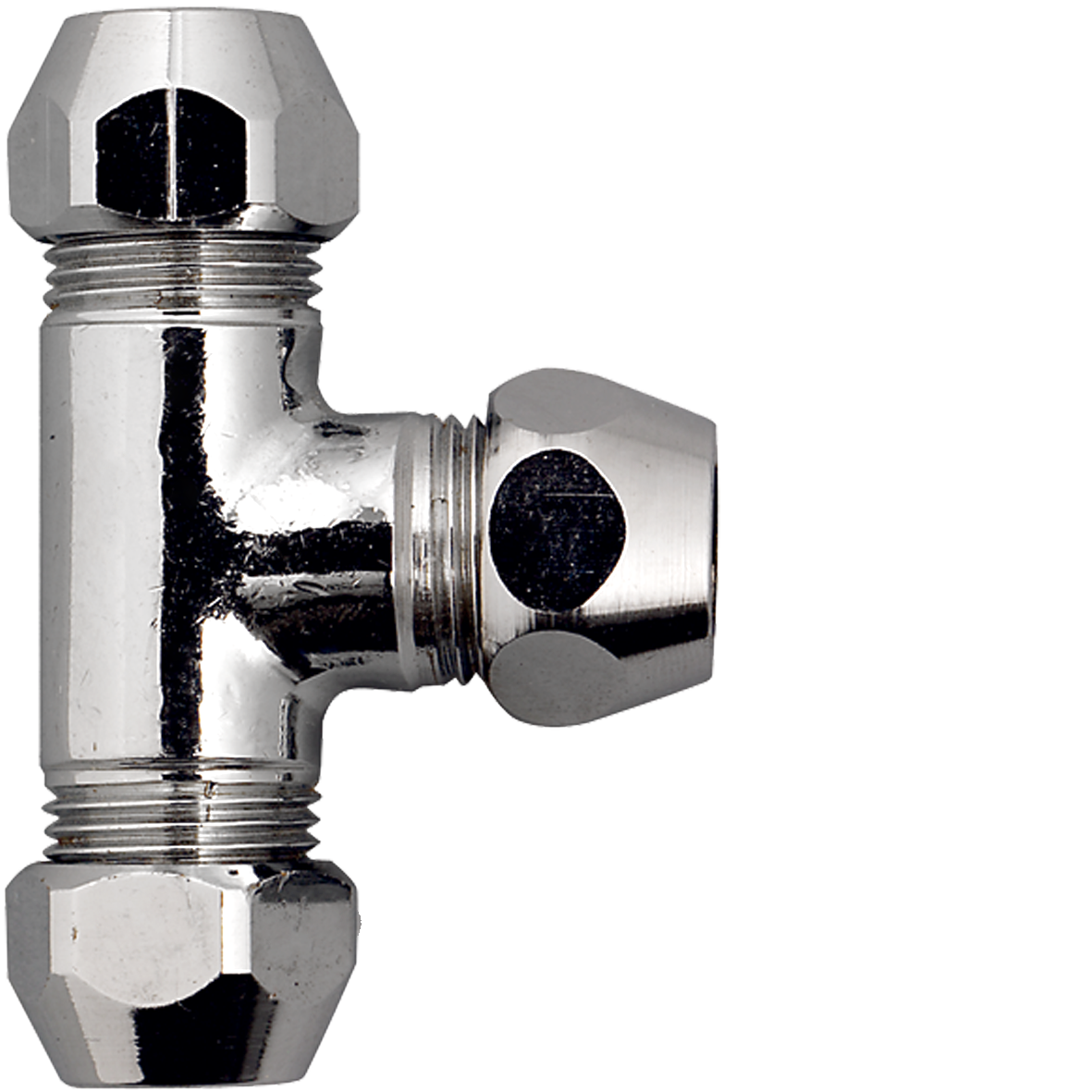 Klemmring-T-Verschraubung 3x 3/8" x 3x 10 mm