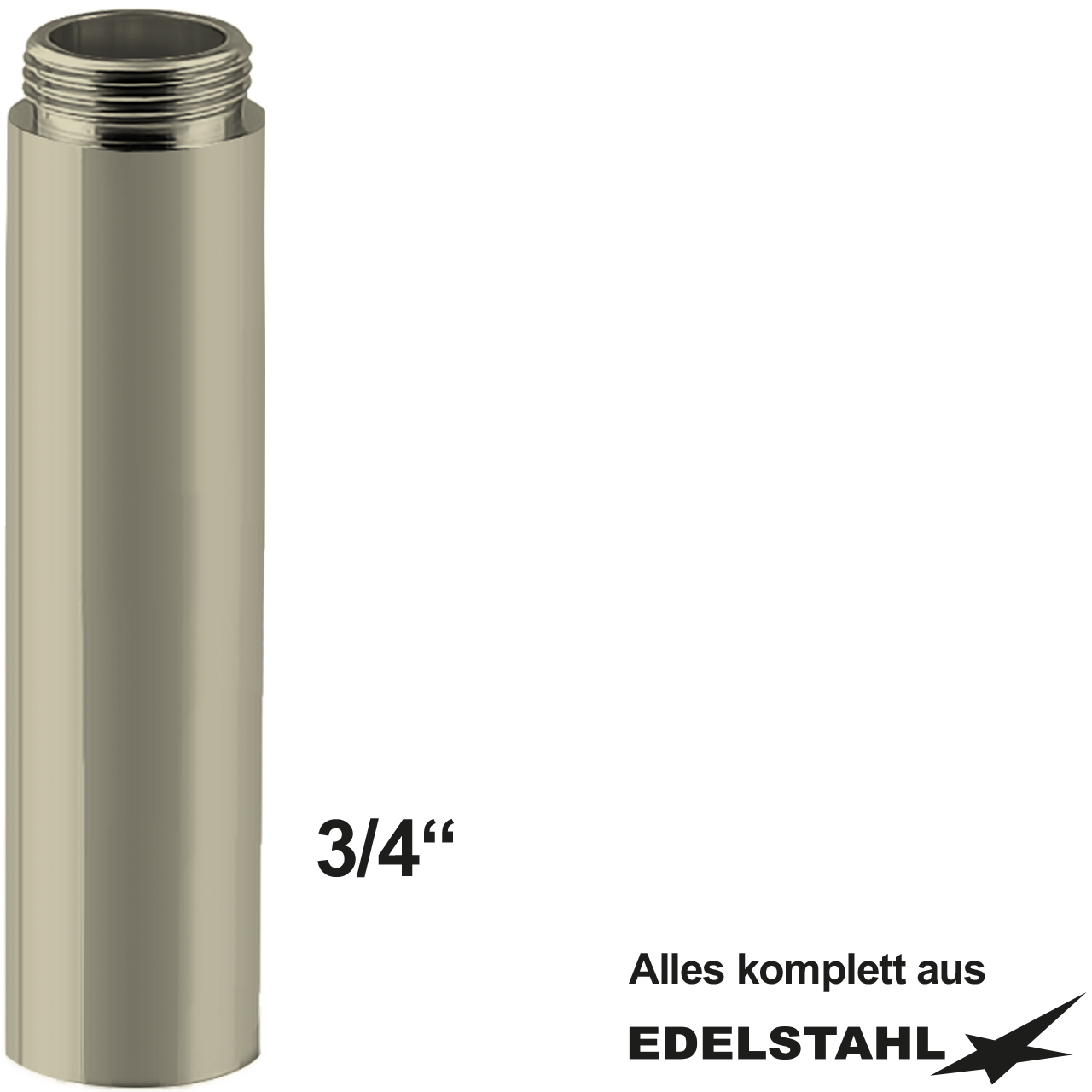 Auslauf-Erhöhung 3/4" x 3/4" 80 mm IG x AG V2A