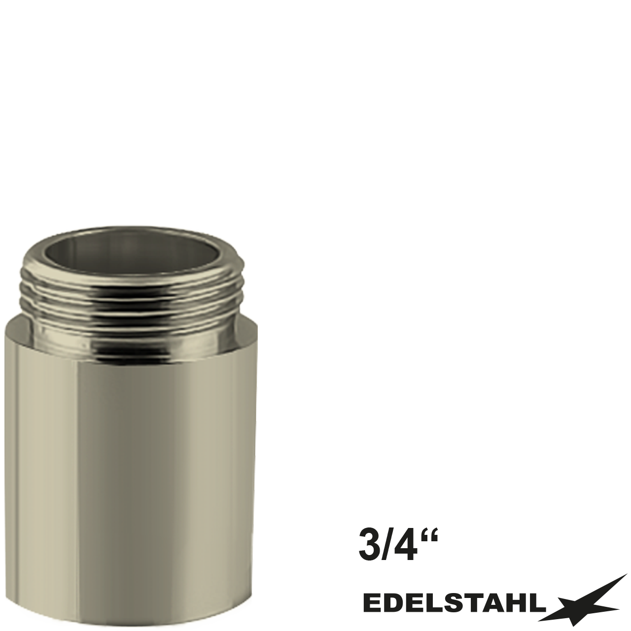 Gewindenippel ohne RV 3/4" IG x 3/4" AG V2A