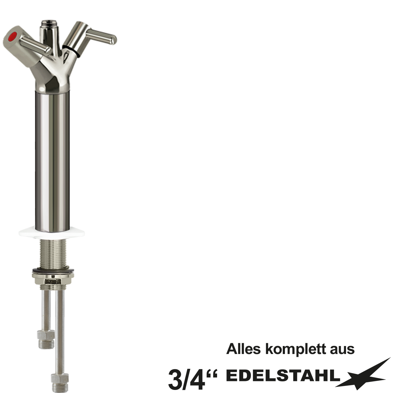 classic Säulenbatterie-Körper V2A 1/2" mit RV