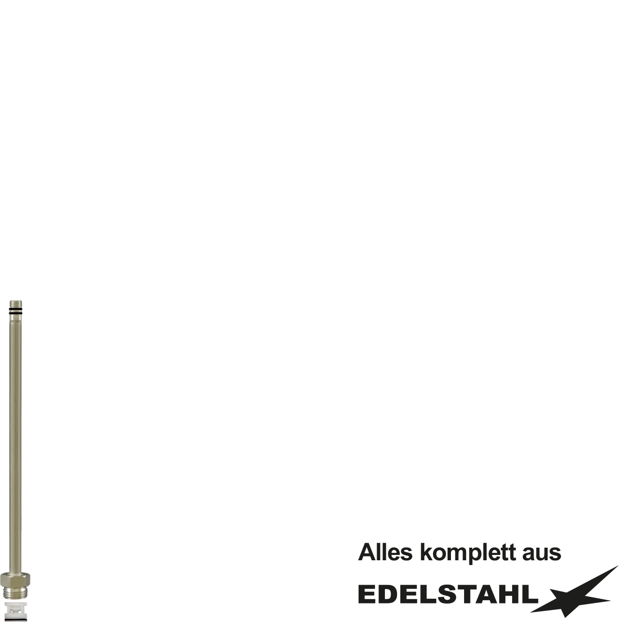 VA-Rohr Ø10 mm M10 AG x 1/2" AG mit RV