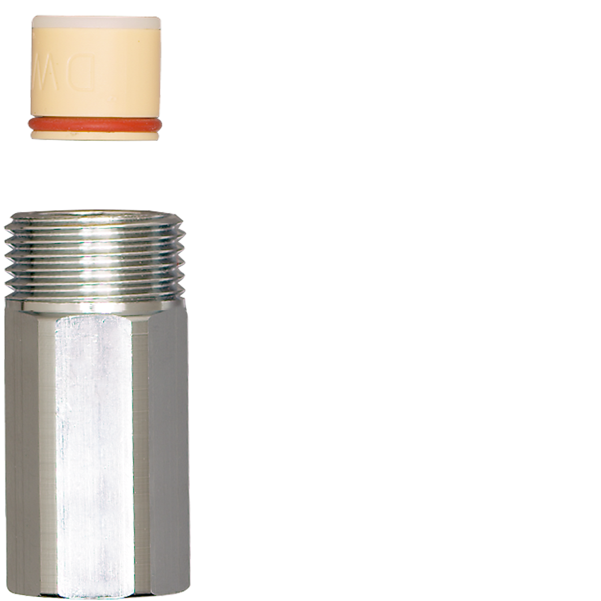 Gewindenippel mit RV 1/2" AG x 3/8" IG