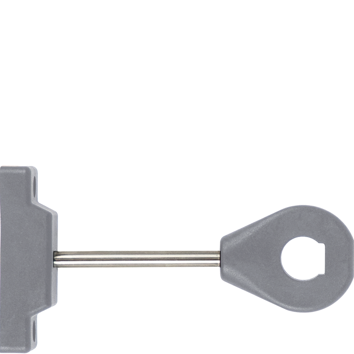 Rohrhalter PA66/VA hellgrau L120 mm mit Ring, Stange, Flansch und befestigung