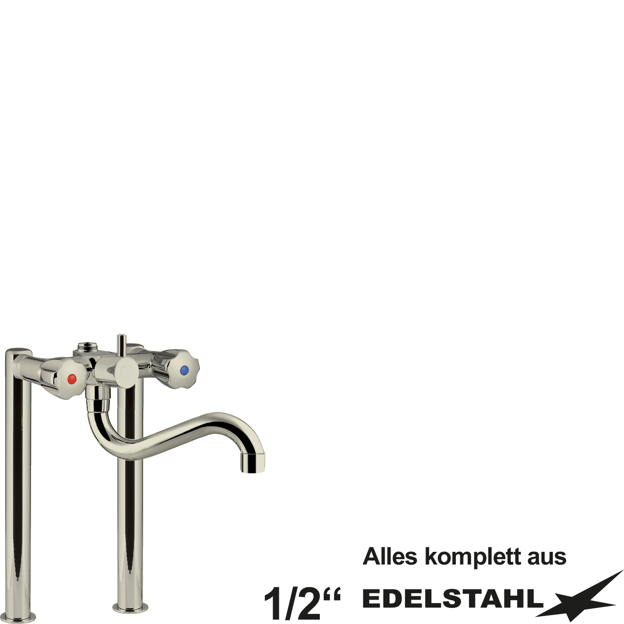 vaxia Zweiloch-Standbatterie 1/2" Abgang 1/2" AG