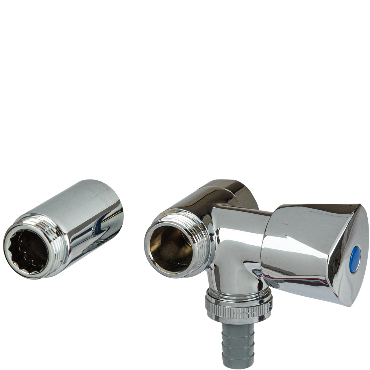 Verlängerungs-Set gerade aus Messing verchromt