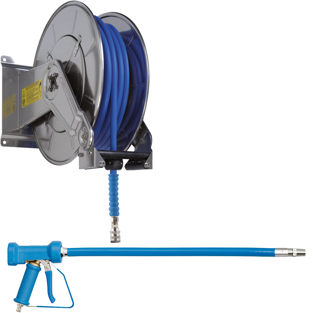 powerReel Schlauchaufroller mit Heißwasserbrause+Lanze