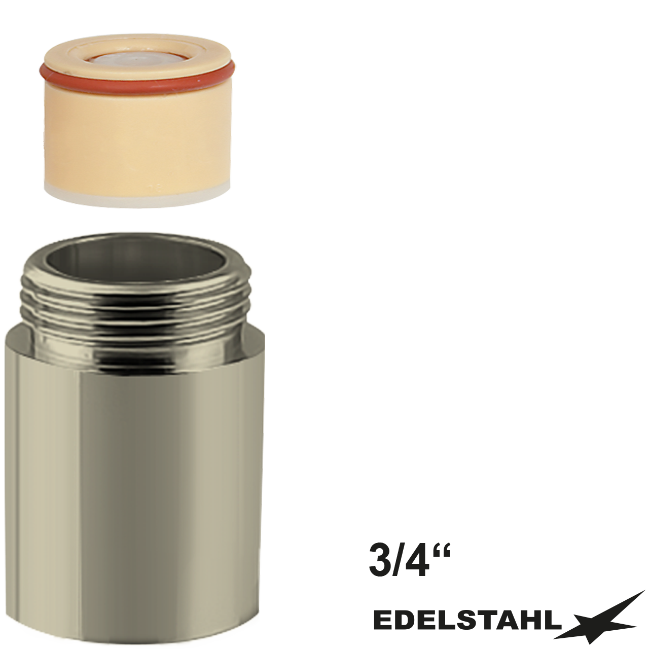 Gewindenippel mit RV 3/4" IG x 3/4" AG V2A