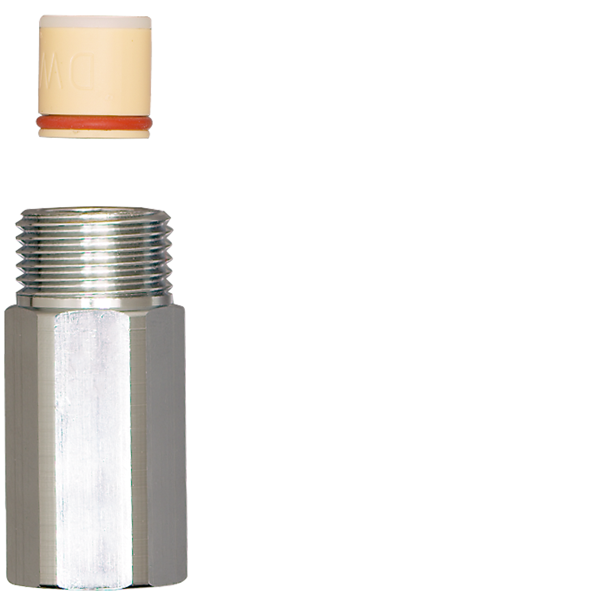 Gewindenippel mit RV 3/8" AG x 3/8" IG