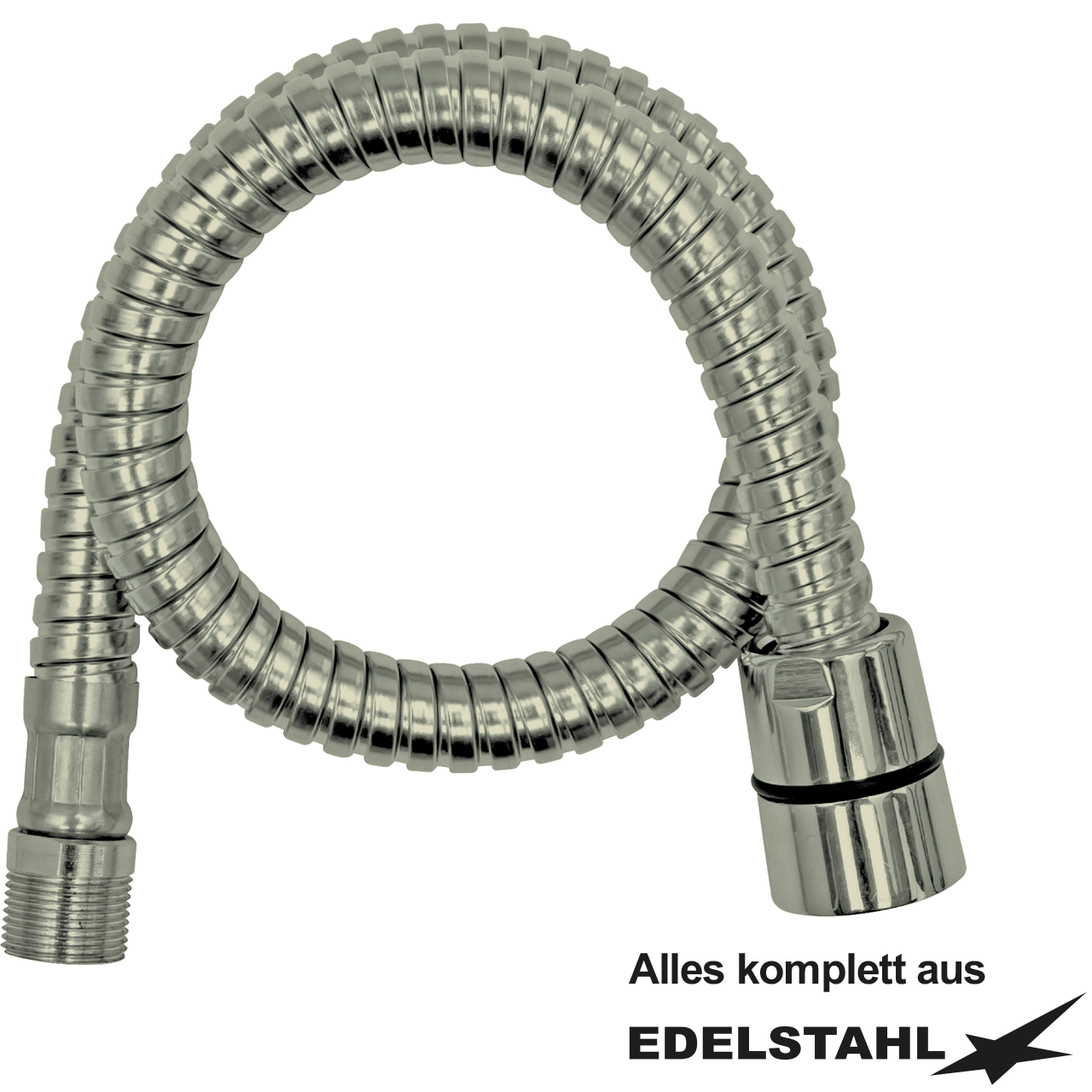 Edelstahlschlauch L 1500 mm 1/2" IG x M 15 AG