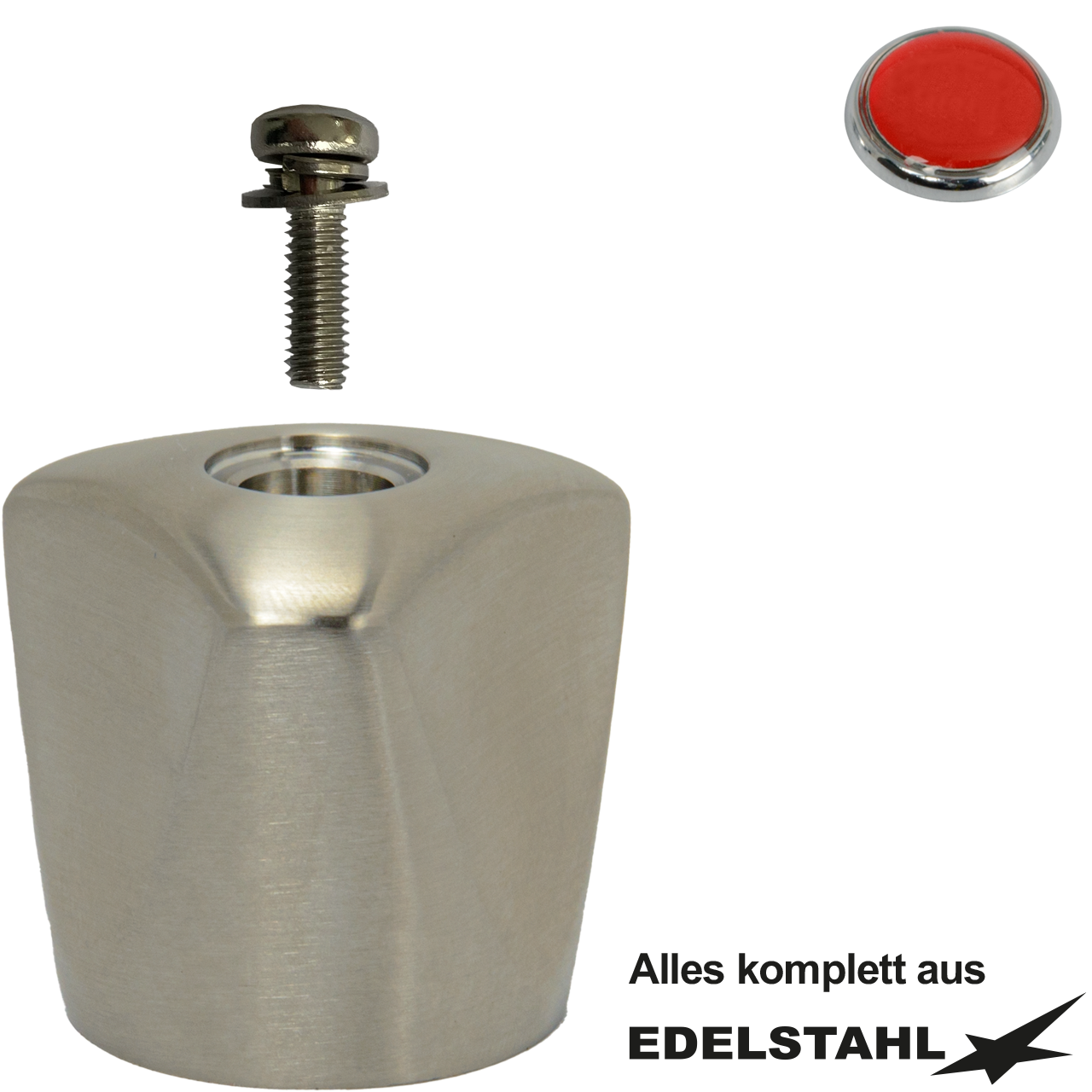 3-kant-Metallgriff-Set kompl. aus Edelstahl warm