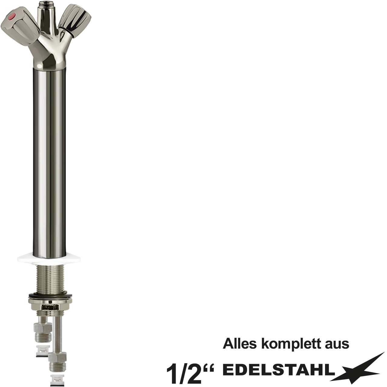 classic Säulenbatterie-Körper V2A 1/2" mit RV