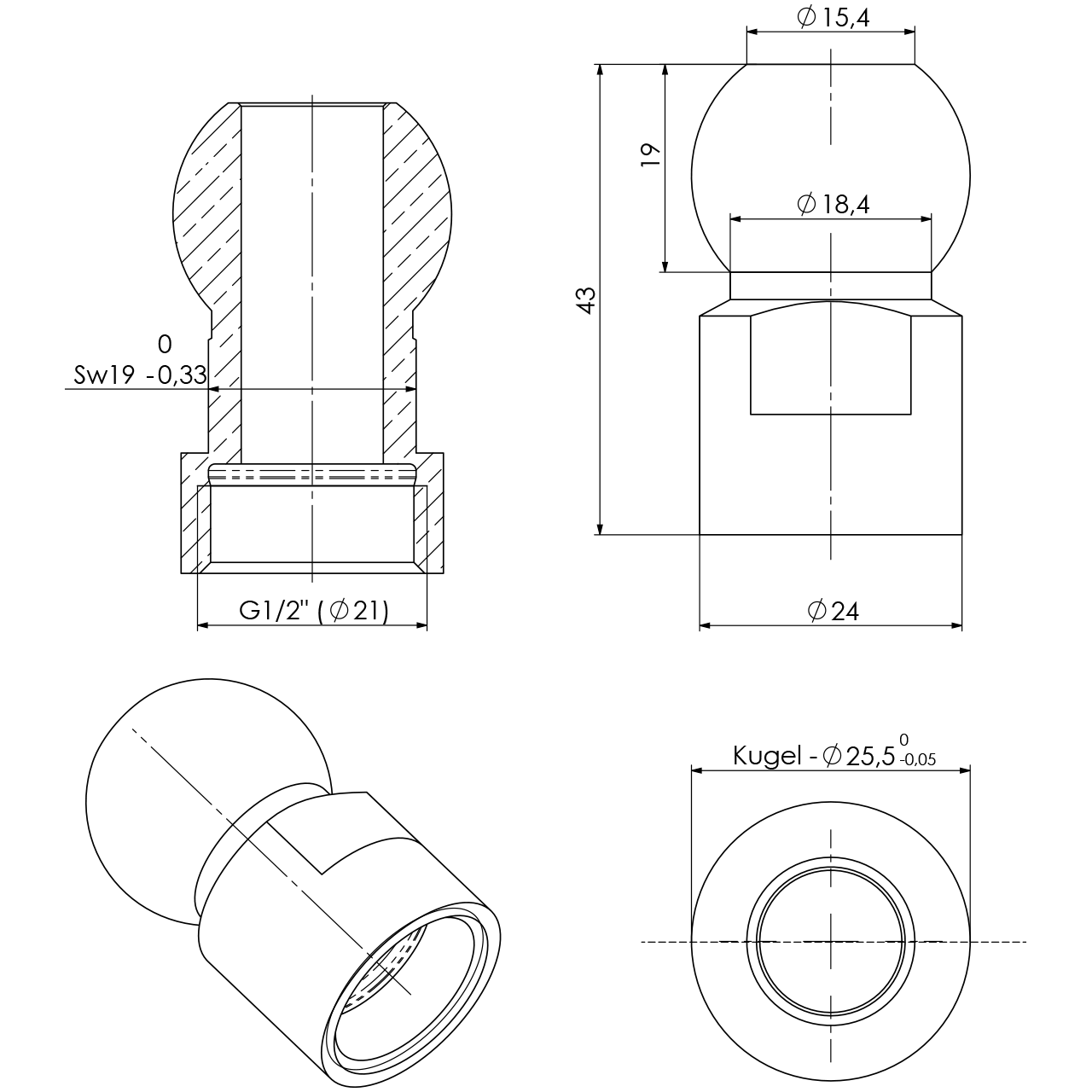 Wechselstutzen zu X31.04.11.. 1/2" IG