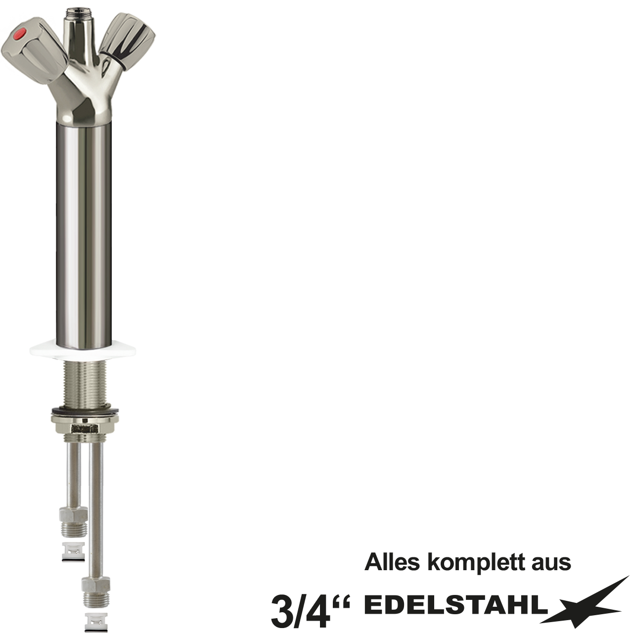 classic Säulenbatterie-Körper V2A 3/4" mit RV