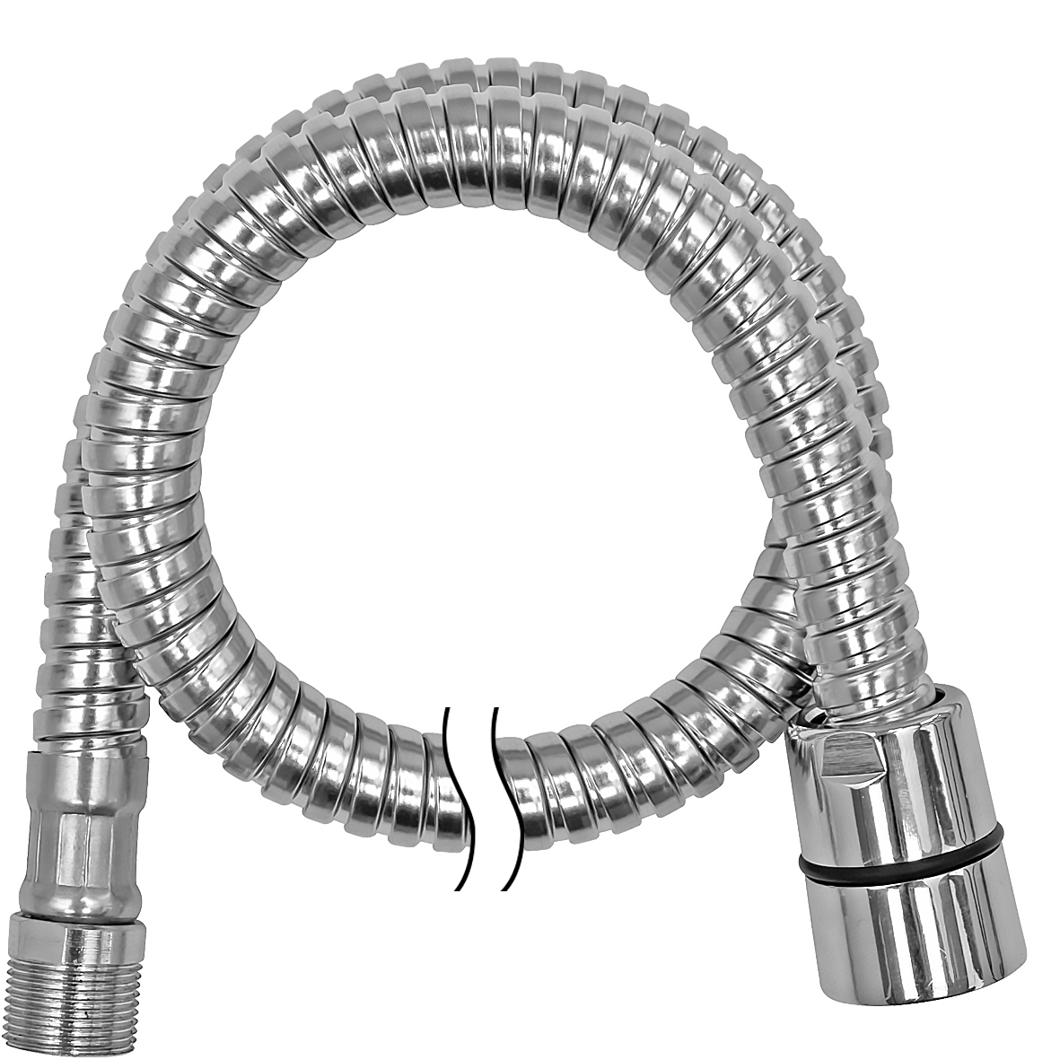 Metallschlauch 3500 mm 1/2" x 3/8" Konushülle x Außengewinde chrom